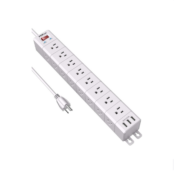 24 Outlet 3-Sided Power Strip Surge Protector With 3 USB Ports