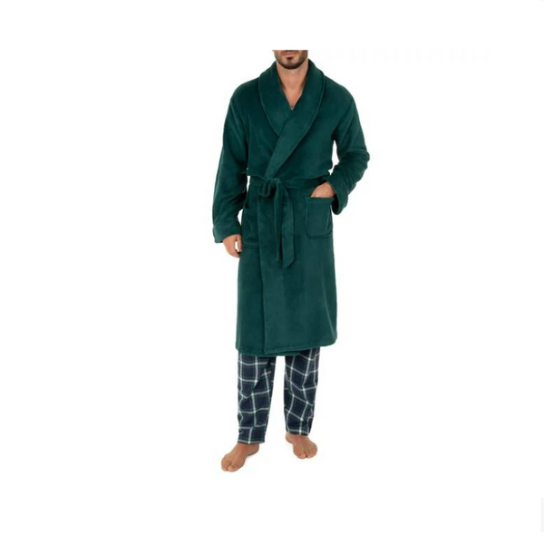 Fruit of the Loom Adult Mens Solid Plush Fleece Bathrobes (3 Colors)
