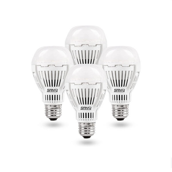 4-Pack Sansi 100W Equivalent LED Light Bulbs