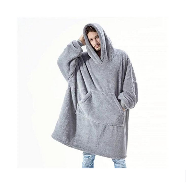 Sudadera con capucha tipo manta de gran tamaño con bolsillos (10 colores)
