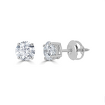 Amazon Collection 14K Gold Round-Cut Diamond Stud Earrings