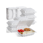 65-Pack 3 Compartment Freezer and Microwave Safe Take Out Containers