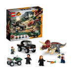 Emboscada en camioneta pickup de dinosaurio Triceratops Dominion Jurassic World Lego de 210 piezas