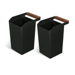 2 Virtuoso Collection Square Trash Cans with Removable Lids and Handles