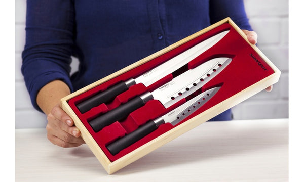 Juego de cuchillos de cocina de 3 piezas de acero inoxidable