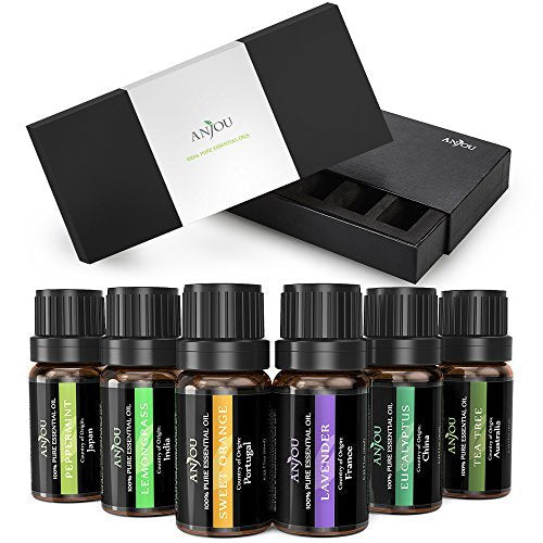 Essential Oils Set Anjou 100 Pure Top 6 Aromatherapy Oils Basic Sampler Gift Kit