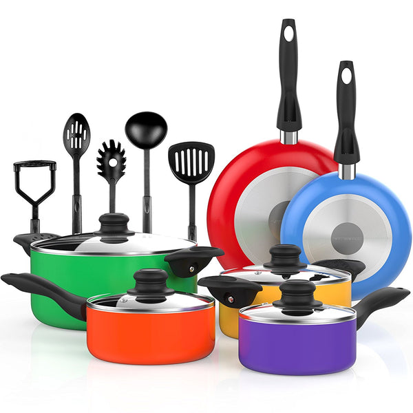 Vremi Juego de utensilios de cocina, 15 piezas, multicolor