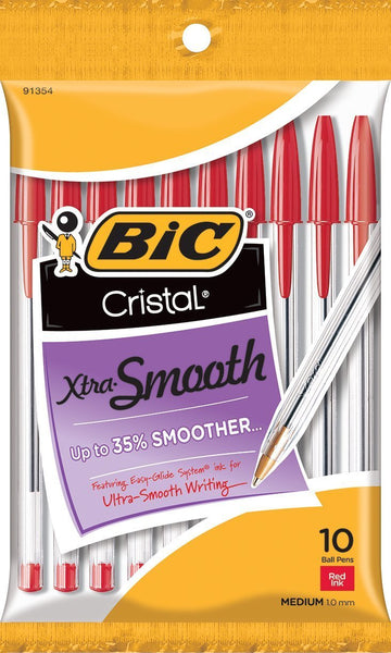 Pack of 10 red BIC pens