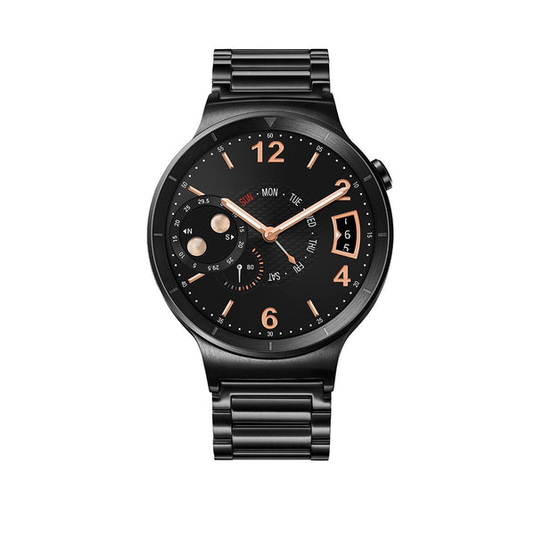 Reloj Huawei de acero inoxidable negro con correa de eslabones de acero inoxidable negro