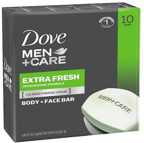 Pack of 10 Dove Men+Care Body & Face Bar