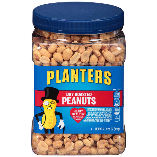 3-Pack 34.5oz Planters Dry Roasted Peanuts