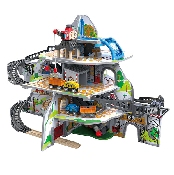 Hape Kids Wooden Railway Mighty Mountain Mine Set