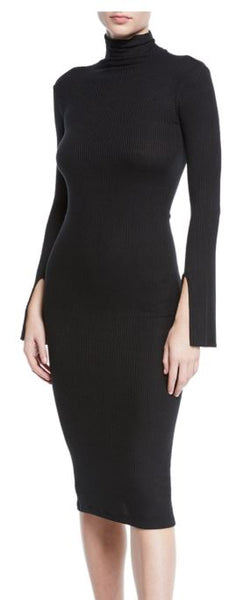 Ribbed knit midi dress