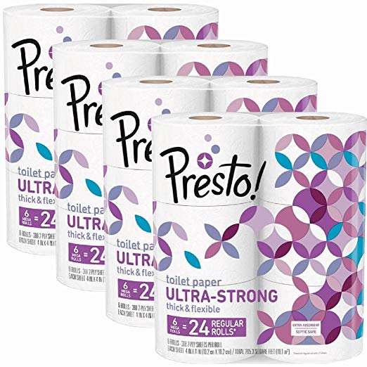24 Rolls Of Presto! Toilet Paper