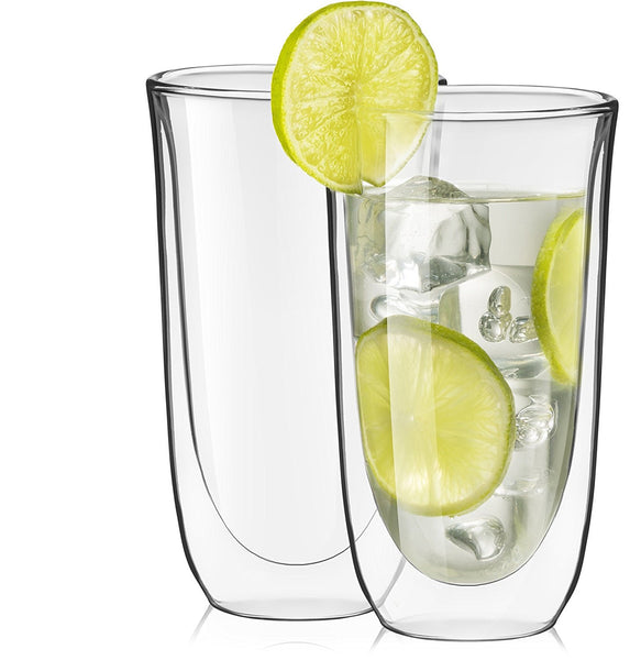 Set of 2 spike double wall glasses