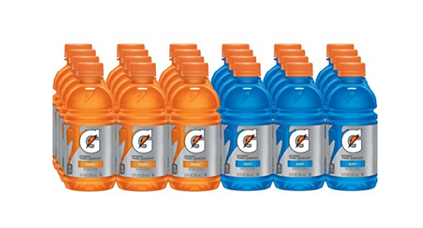24 bottles of Gatorade Orange and Berry flavors
