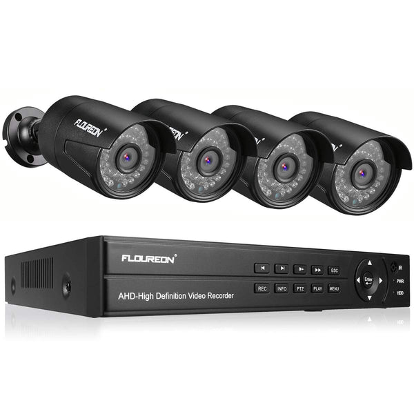 Paquete de 4 sistemas de cámaras de seguridad 5 en 1 1080P 8 canales