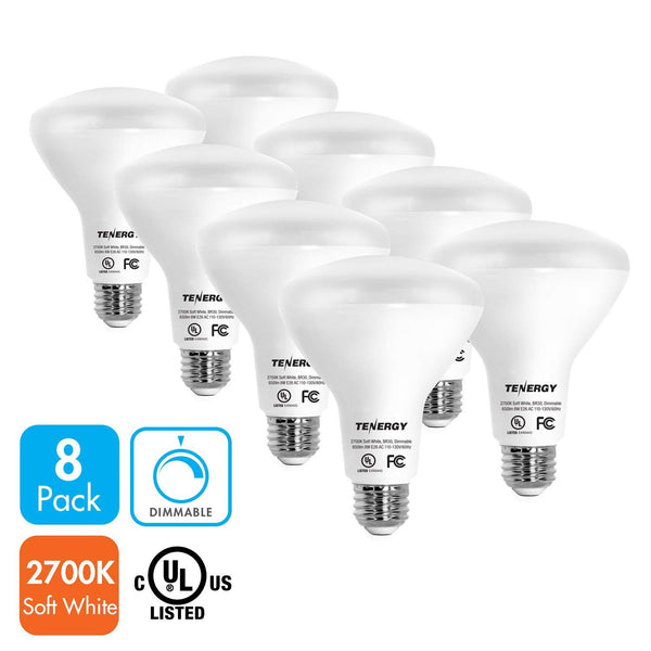 Pack of 8 Tenergy Dimmable LED Flood Light Bulbs