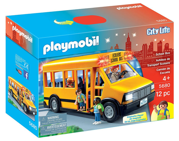 Playset de vehículos de autobús escolar PLAYMOBIL