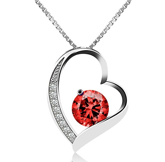 Sterling Silver Zirconia Heart Necklace