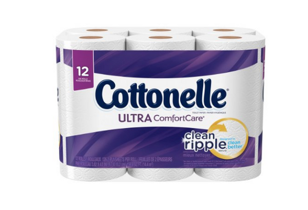 12 rolls of Cottonelle toilet paper