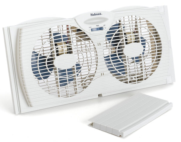 Holmes - Ventilador de ventana doble con doble hoja, color blanco