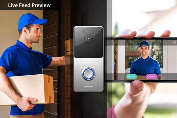 remo+ RemoBell WiFi Wireless Video Doorbell With Night Vision