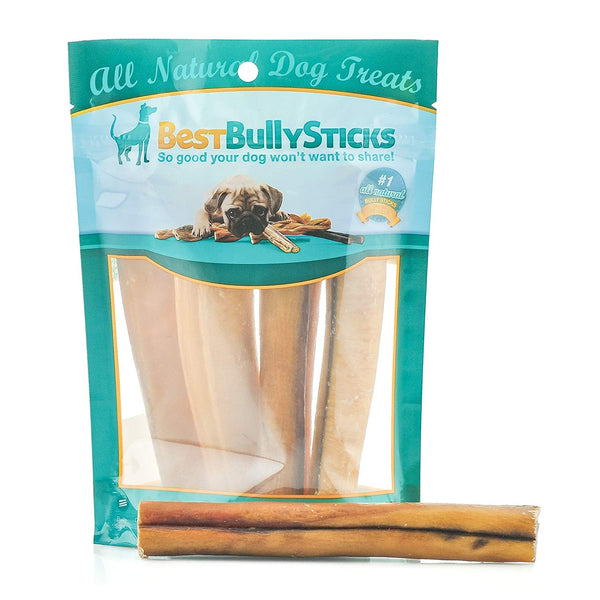 Best Bully Sticks Premium, masticables para perros de un solo ingrediente 100% carne de res, paquete de 4