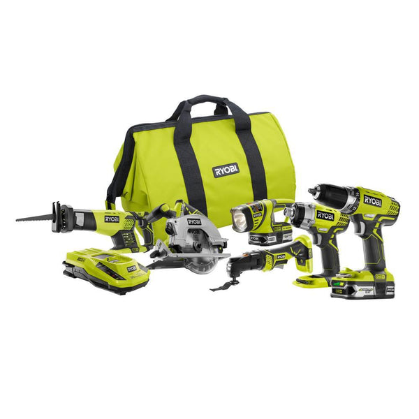 6-Tool Ryobi 18V ONE+ Ultimate Combo Kit w/ 2 Batteries/Charger
