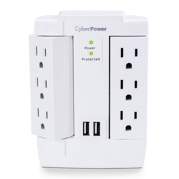 Protector contra sobretensiones CyberPower giratorio de 6 salidas