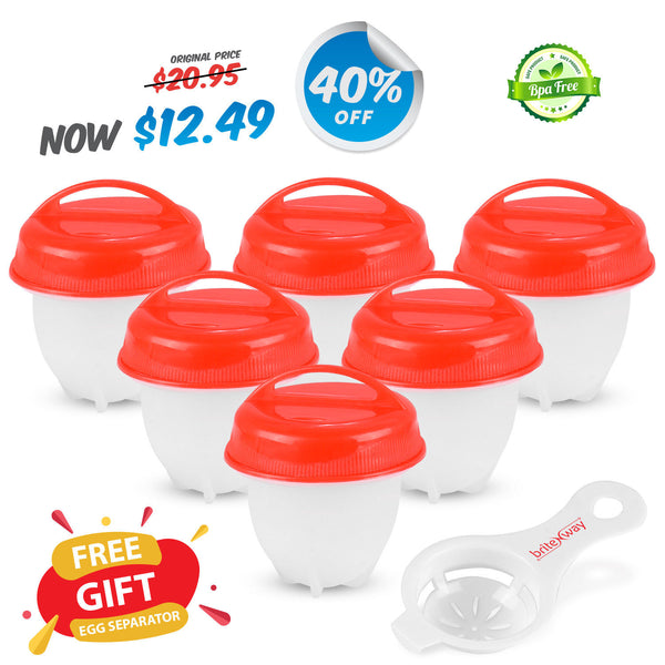 6 Piece Egg Cooker Poacher, Make Hard & Soft Boiled Eggs