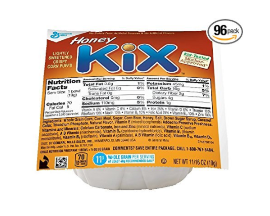 96 packs of General Mills Kx cereal