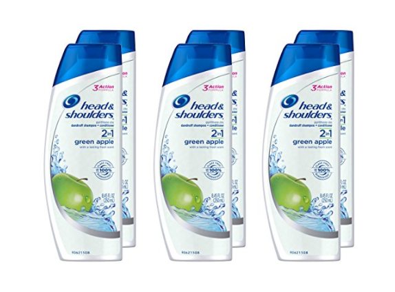 6 bottles Head & Shoulders 2-in-1 Anti-Dandruff Shampoo + Conditioner