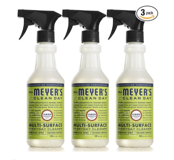3 bottles of Mrs. Meyer's multi-surface everyday cleaner