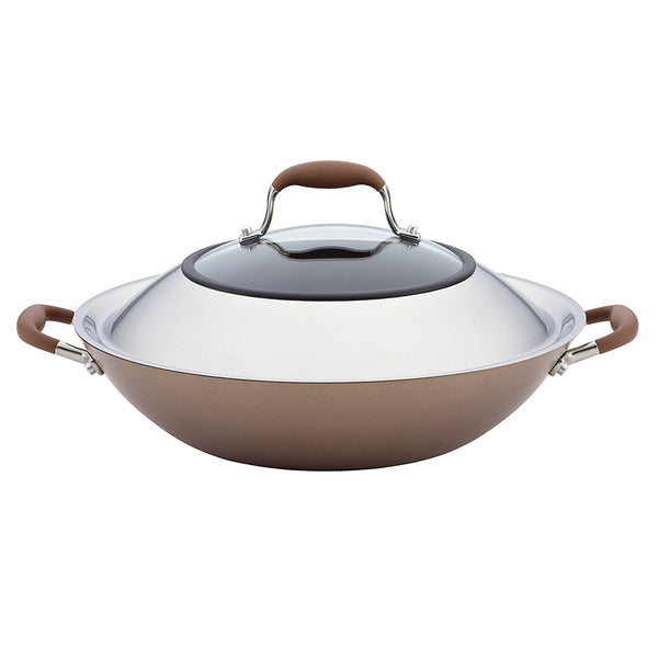 Anolon Advanced Bronze Hard-Anodized Nonstick 14-Inch Covered Wok
