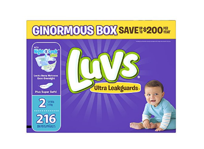 Luvs diapers sizes 1, 2 and 5