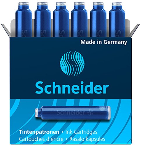 6-Pack Schneider Fountain Pen Ink Cartridge (Blue)