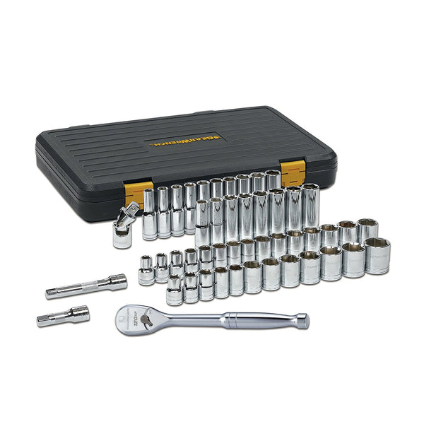 GearWrench 1/2-Inch Drive with SAE/Metric 6 Point Standard and Deep Socket Set, 49-Piece