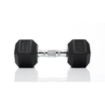 Tru Grit Fitness Black Rubber Hex Dumbbells