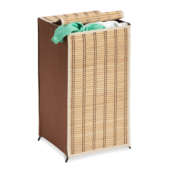 Tall wicker hamper
