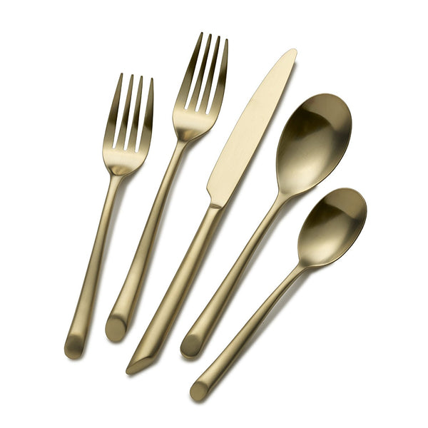 Towle Living 20-Piece 24K Gold Plated Stainless Steel Flatware Set, Service for 4