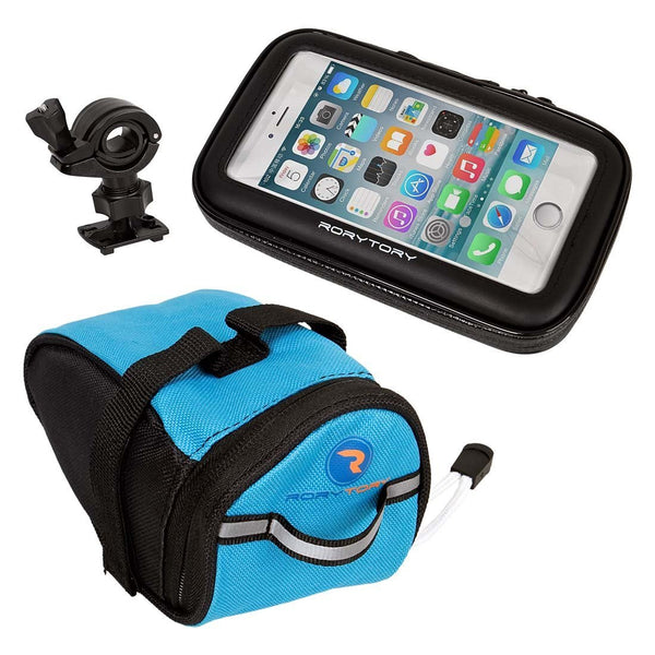 3 piece bike mount phone case with under seat pouch