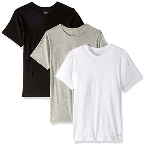 Calvin Klein Paquete de tres camisetas 100% algodón con cuello en V y cuello redondo para hombre