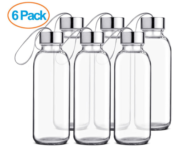 Pack of 6 glass bottles