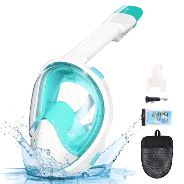 Snorkel Mask 180° Panoramic View Anti-fog Anti-leak Design w/ GoPro Mounts