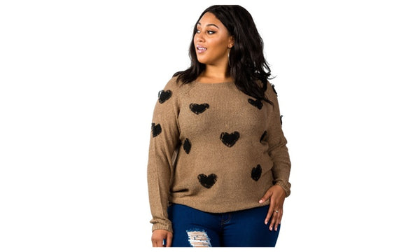 Plus size heart sweater
