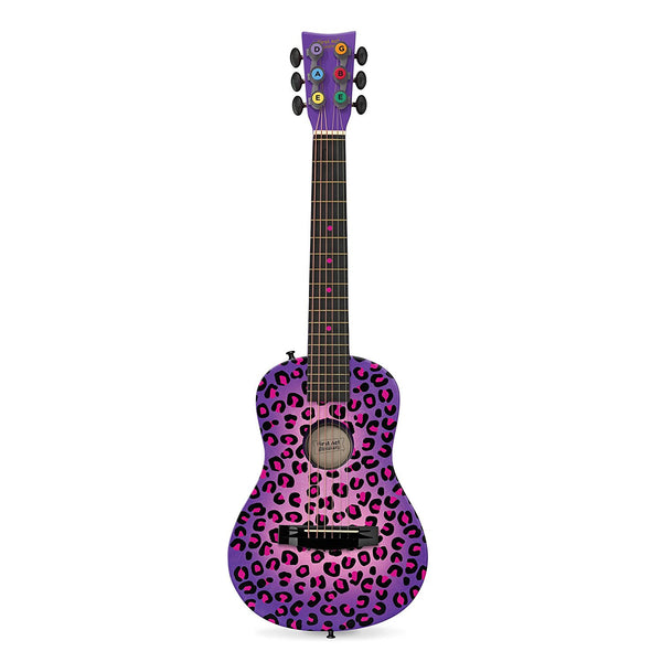 Guitarra acústica de guepardo morado