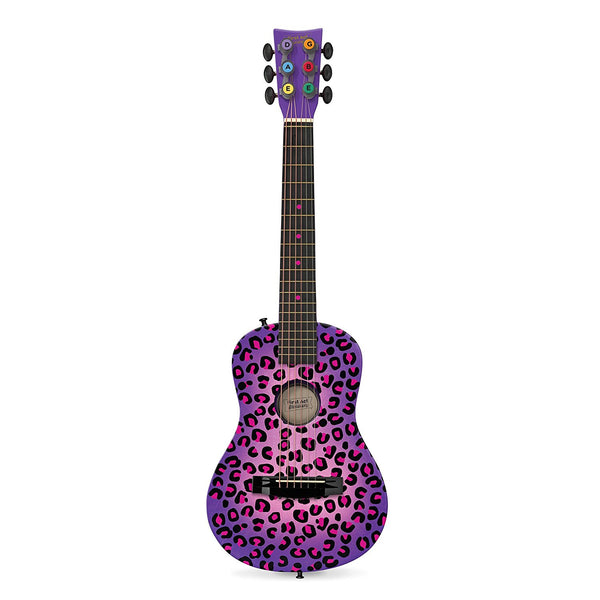 Guitarra acústica de guepardo morado