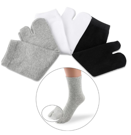 Pack of 3 Elastic Cotton Tabi Toe Socks