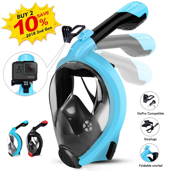 Snorkel Mask with Detachable Camera Mount